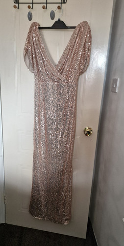 Quiz rose gold sequin - sequin, v-neck