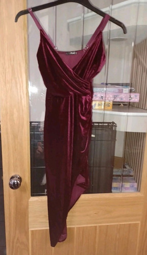 Quiz burgundy velvet - burgundy, v-neck