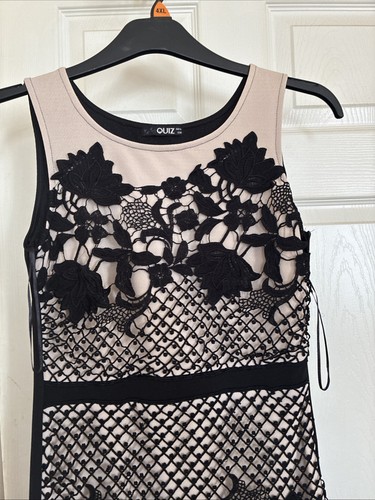 Beige dress with black - beige,
