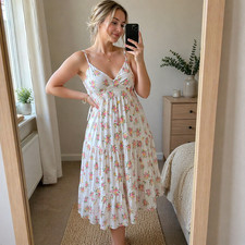Quiz White Pink Floral Strappy