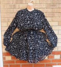 Quiz black white floral long