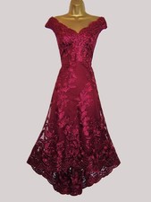 QUIZ BURGUNDY RED EMBROIDERED