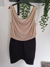 Quiz Nude & Black Cowl Neck