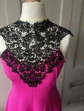 Hot Pink & Black Lace High Bow