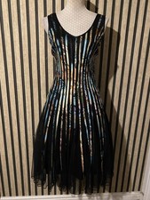 Quiz Black Mesh Floral Striped